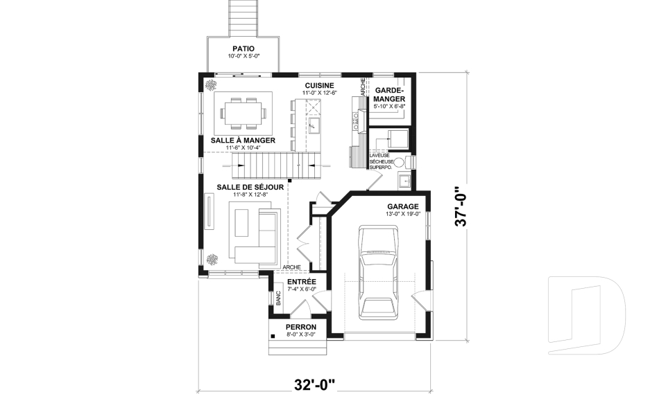 Rez-de-chaussée - Maison avec mezzanine, 3 chambres, buanderie au r-d-c, bien fenêtrée - Hanout