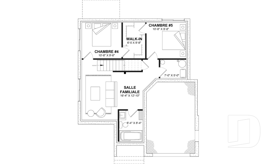 Sous-sol - Maison avec mezzanine, 3 chambres, buanderie au r-d-c, bien fenêtrée - Hanout
