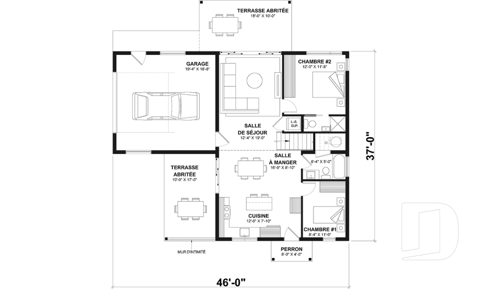 Rez-de-chaussée option 1 -  - Voyageur