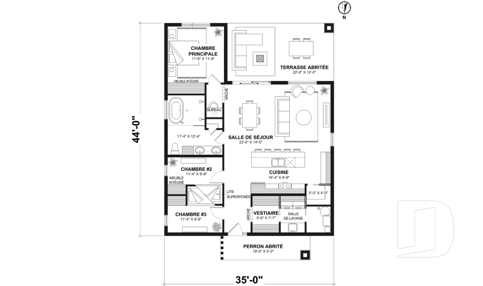 Rez-de-chaussée -  - La Baie